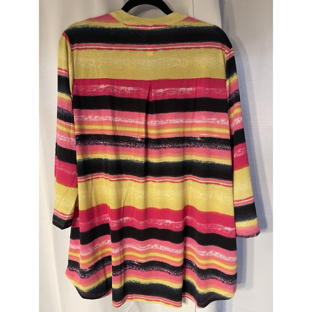 Dear Scarlett Plus Size Women's Top Blouse 3X Black Pink Yellow NWT - Picture 5 of 5
